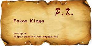 Pakos Kinga névjegykártya